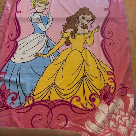 Disney Princess Cinderella and Belle Micro Raschel Twin Blanket; 62" x 90" - Picture 8 of 14